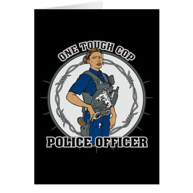 En tuff kvinnlig snut hälsningskort (Framsidan)