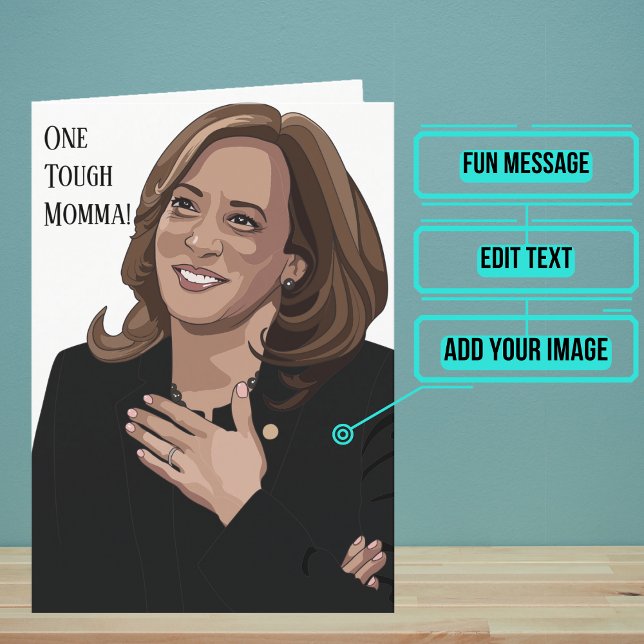 En tuff Momala är Kamalas födelsedags kort (Kamala Harris is a symbol of strength for many. )