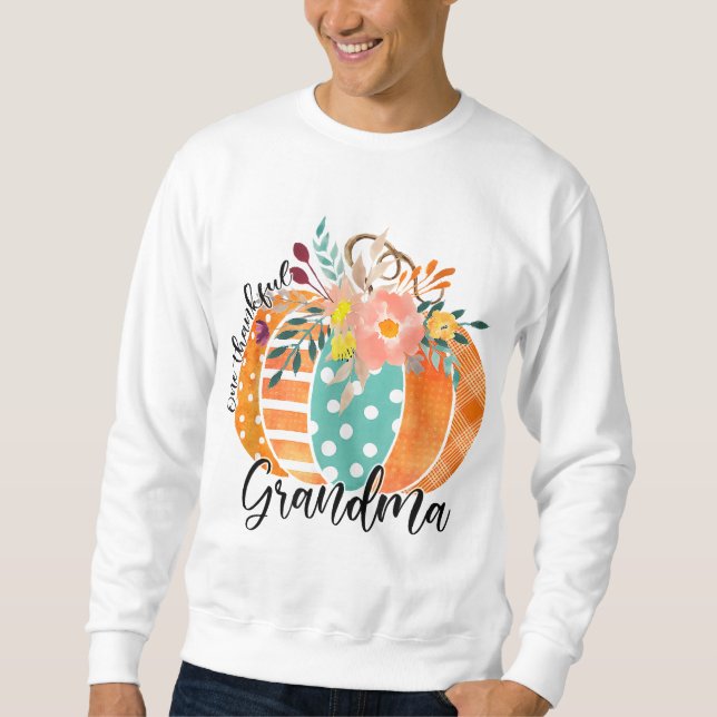 En tuff mormor Play Fall Pumpkin Thanksgivi Lång Ärmad Tröja (Framsida)