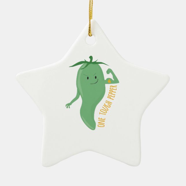 En tuff peppar julgransprydnad keramik (Framsidan)