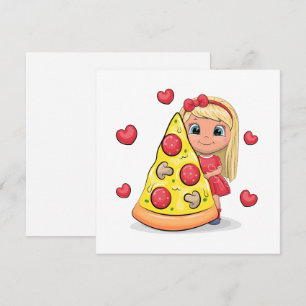 En tuff tecknad med en bit pizza.