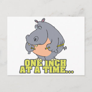 en tum vid en tidpunkt vid kosten hippo humor vykort