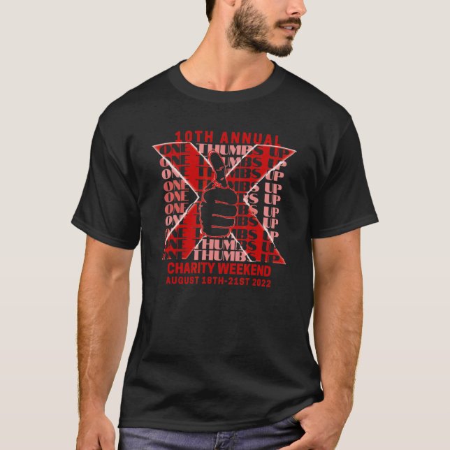 En tumme upp X Röd T Shirt (Framsida)