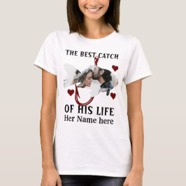 En turist fiskare som matchar ett fiskfoto t shirt