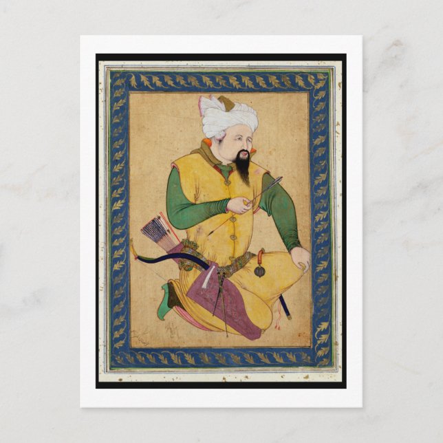 En turkoman- eller Mongol-chef som innehar en Arro Vykort (Framsida)