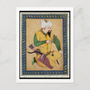 En turkoman- eller Mongol-chef som innehar en Arro Vykort