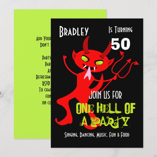 En tusendel av Personligen Party Firande Party Inbjudningar (Fram/baksida)