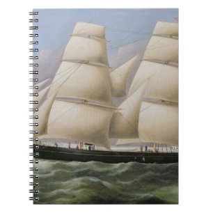 En två Masted Schooner av Dover (olja på kanfas) Anteckningsbok Med Spiral