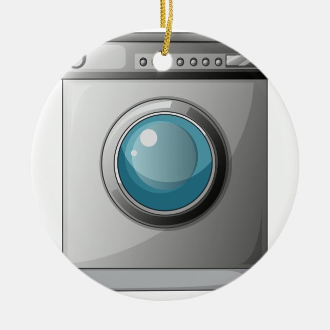 En tvagningmaskin julgransprydnad keramik (Framsidan)