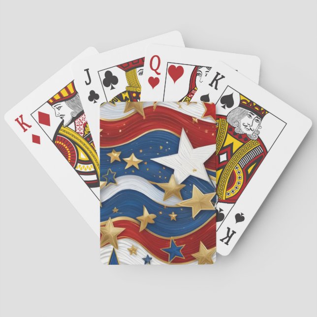 En tvist på amerikanska Flagga klassiska spelkort (Baksidan)