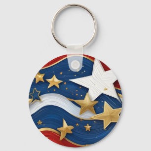 En tvist på amerikanska Flagga klassiska spelkort Nyckelring
