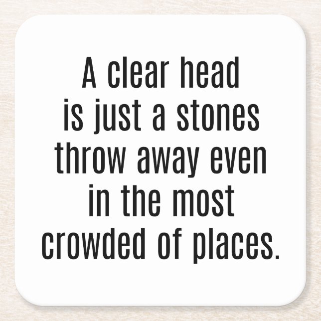 En tydlig Papper Underlägg (Framsidan)