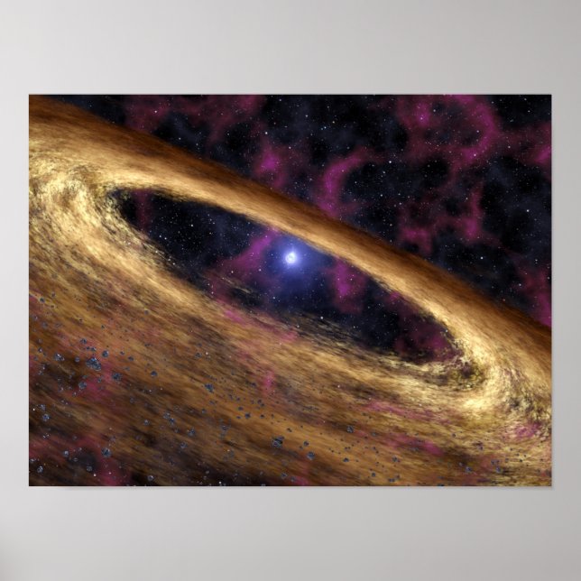 En typ av död stjärna som kallas pulsar poster (Framsidan)