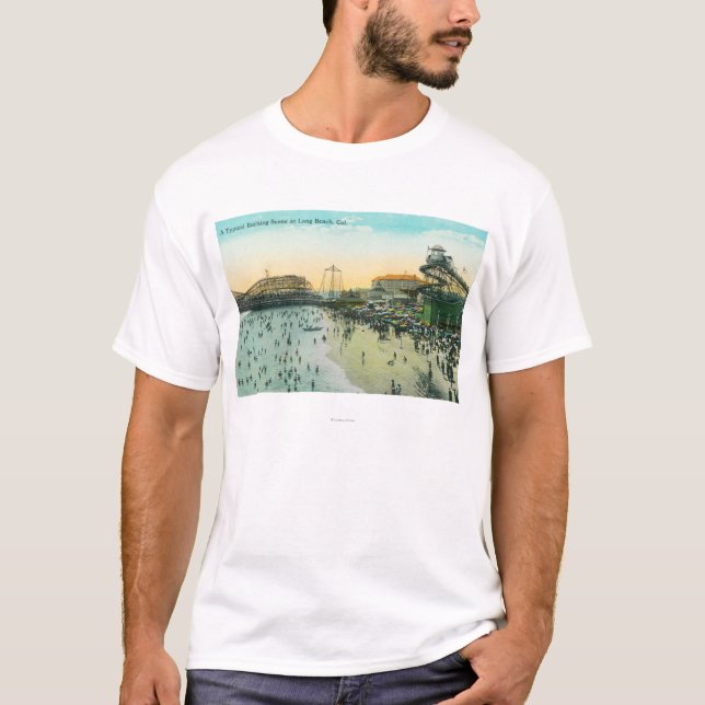 En typisk badningplats på stranden t-shirt (Framsida)
