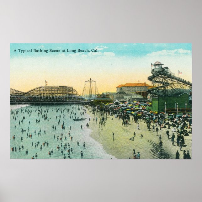 En typisk badplats vid stranden poster (Framsidan)