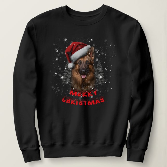 En tysk herdeshöna är en riktig chirstmas. t shirt (Design framsida)