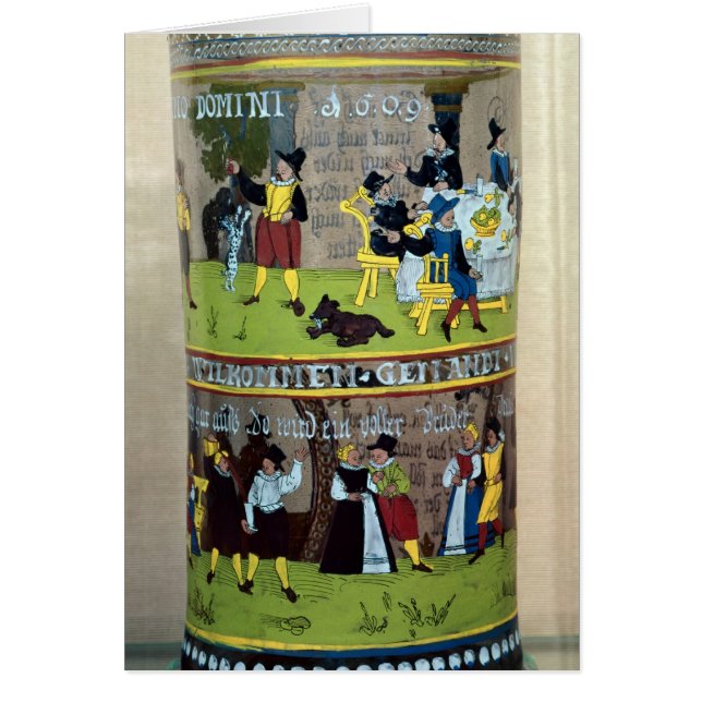 En tyska emaljerade Humpen Hälsningskort (Framsidan)