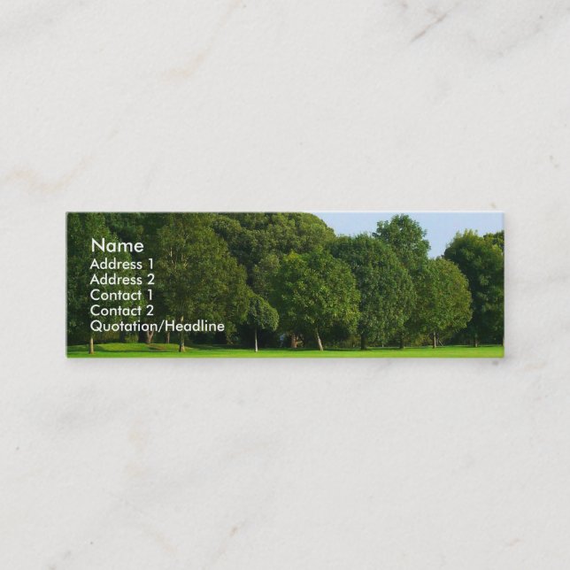 En tyst eftermiddag i parken mini visitkort (Framsida)