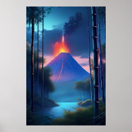 En tyst kvällstid avbruten av Volcano Poster