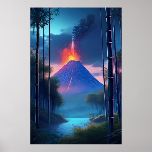 En tyst kvällstid avbruten av Volcano Poster (Framsidan)