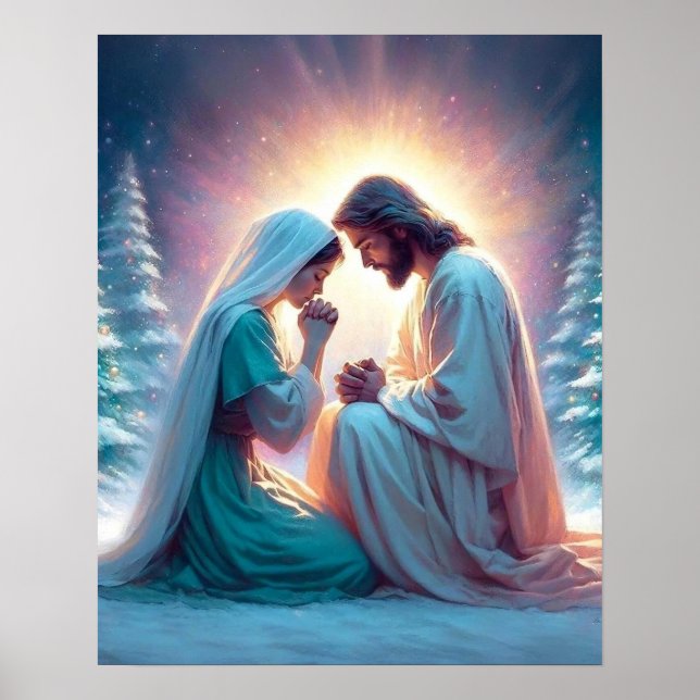 En tyst natt, Julkristen konst, Jesus och Poster (Framsidan)
