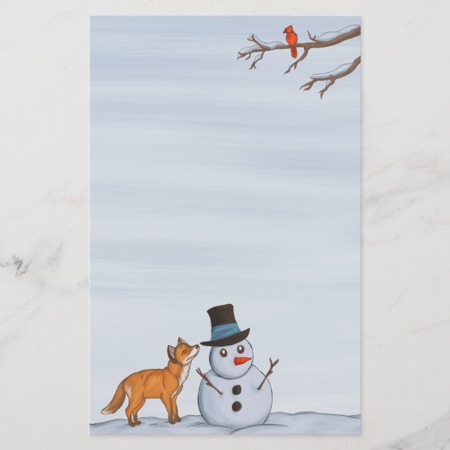 En tyst snöig dag brevpapper (Framsida)
