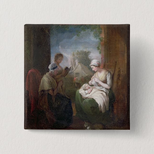 En tyst Time, c.1810 (olja på kanfas) Knapp (Framsida)