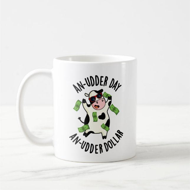 En Udder-dag och en Udder-dollarsolcellspun Kaffemugg (Vänster)
