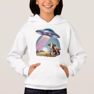 En UFO-kidnappning av en ko, med strålen av gnista T Shirt
