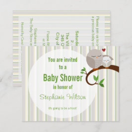 En Ugglas Glädje Baby Shower Ugglinbjudan Inbjudningar