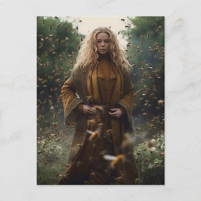 En underbar blond-gudinna från honungsbierna vykort (Framsida)