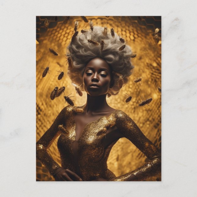 En underbar gudinna av honungsbierna vykort (Framsida)