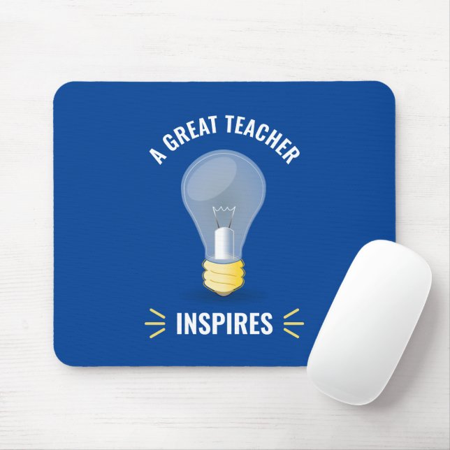 En Underbar lärare inspires Light Bulb Motivationa Musmatta (Med mus)