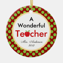 En underbar lärare med äppeljul julgransprydnad keramik