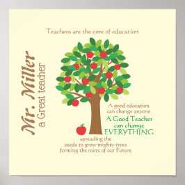 En Underbar lärarPersonlig Apple Träd Poster
