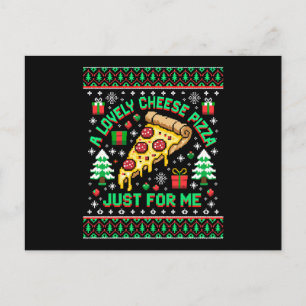 En underbar ostpizza bara för mig jul ful helg vykort