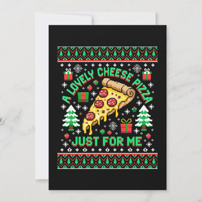 En underbar ostpizza bara för mig jul ful inbjudningar (Framsida)