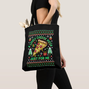 En underbar ostpizza bara för mig jul ful tygkasse