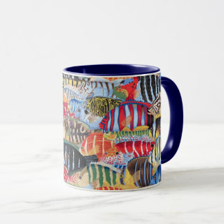 En underbar Philip Jacobs Fabric stripey fish mugg