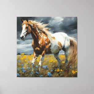 En underbar Pinto Horse Canvastryck