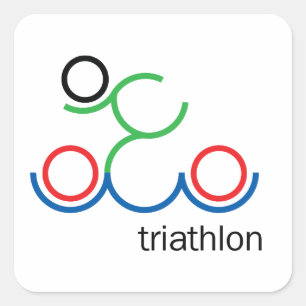 En underbar Triathlon-gåva till din vän eller fami Fyrkantigt Klistermärke