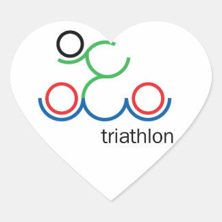 En underbar Triathlon-gåva till din vän eller fami Hjärtformat Klistermärke