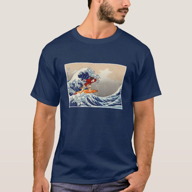 En underbar vinkar ryttaren av Kanagawa T Shirt (Framsida)