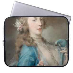 En ung dam med en papegoja (av Rosalba Carriera) Laptop Fodral