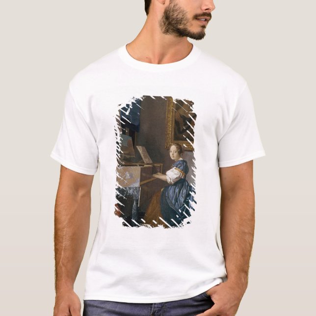 En ung dam som placeras på en Virginal, c.1670 T-shirt (Framsida)