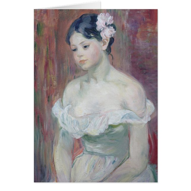 En ung flicka, 1893 hälsningskort (Framsidan)