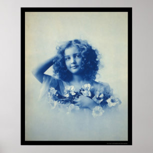 En ung flicka med blommor 1903 poster
