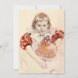 En ung flicka med en docka av Carl Larsson, Julkort