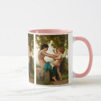 En ung flicka som försvarar sig mot Eros Mugg