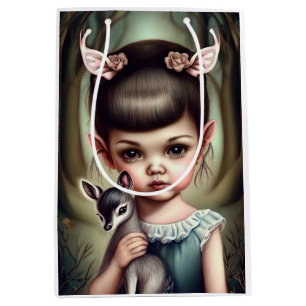 En ung flicka som håller en hjort